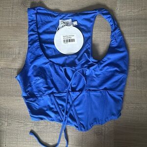 Princess Polly NWT Blue corset Tie Top